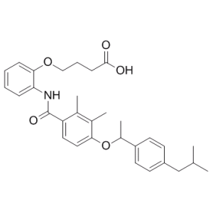 4-[2-[[2,3-dimethyl-4-[1-[4-(2-methylpropyl)phenyl]ethoxy]benzoyl]amino]phenoxy]butanoic Acid-凯途化工网